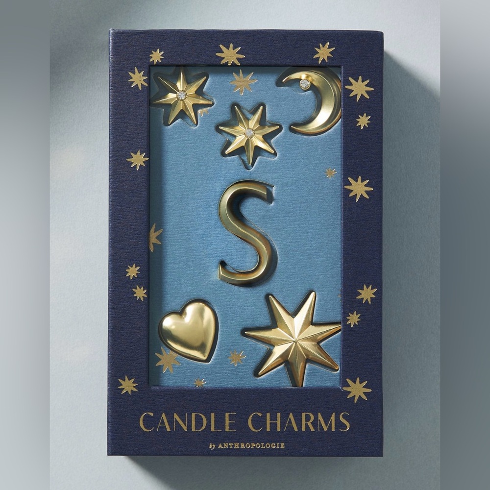 Anthropologie Gold Candle Charms Set, “S”